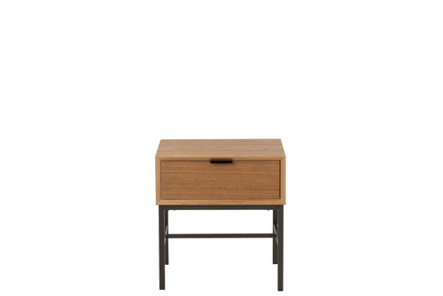 J-Line bijzettafel Op Onderstel - hout/metaal - naturel