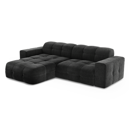 Sia Home - Hoekbank links MAEL -  Fluweel - Donker antraciet - 230cm - vtwonen shop