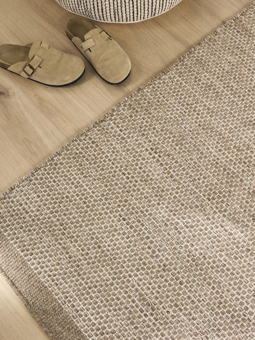 benuta wollen loper Rocco - taupe - 80x250 cm