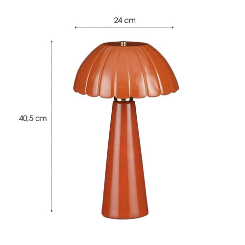 Mica Decorations Naomi Tafellamp Bruin Keramiek - Sfeervolle Tafellamp met Geplooide Kap - E27 Fitting Max. 60W IP20 Classificatie - Stijlvolle