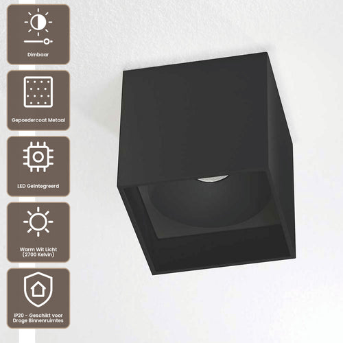 Artdelight Plafondlamp Brock - Zwart