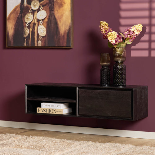 Starfurn Tv-meubel Ambiance - Zwevend - Zwart Hout - 120x35x30cm