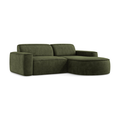 LaMiaSofa hoekbank rechts Melissa - chenille stof - olijf - 224x166x70