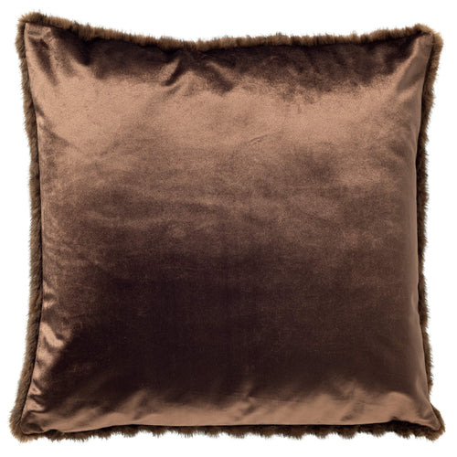 MATTHEO - kussenhoes 45x45 cm - imitatiebont - geometrisch motief - Chocolate Martini - bruin