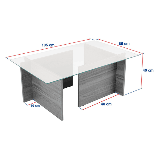 Calicosy - NOAH Salontafel - Transparant - 65x105x40 cm