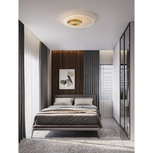 Nova Luce COPO Geïntegreerde LED-plafondlamp, halfverzonken, messing goud, Triac dimbaar, 29W, 19L05m, 3000K