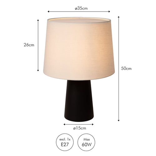 Atmooz tafellamp Frieda - wit - Ø 35 x H 50 cm - E27