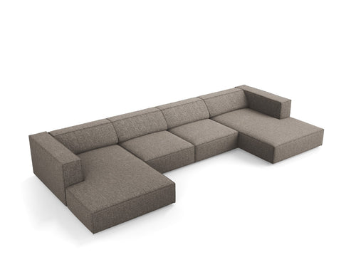 Cosmopolitan Design Panoramische bank Arendal 6-zits, chenille, grijs - 166x364x70cm