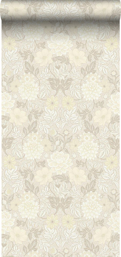 Borastapeter behang vintage bloemen in art nouveau stijl beige - 53 cm x 10.05 m - 660401 - vtwonen shop