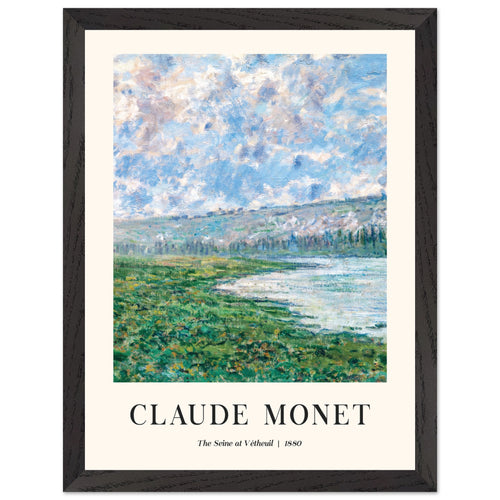Artfulprints Poster met Lijst Claude Monet - The Seine at Vétheuil   - 30x40 cm - Blauw