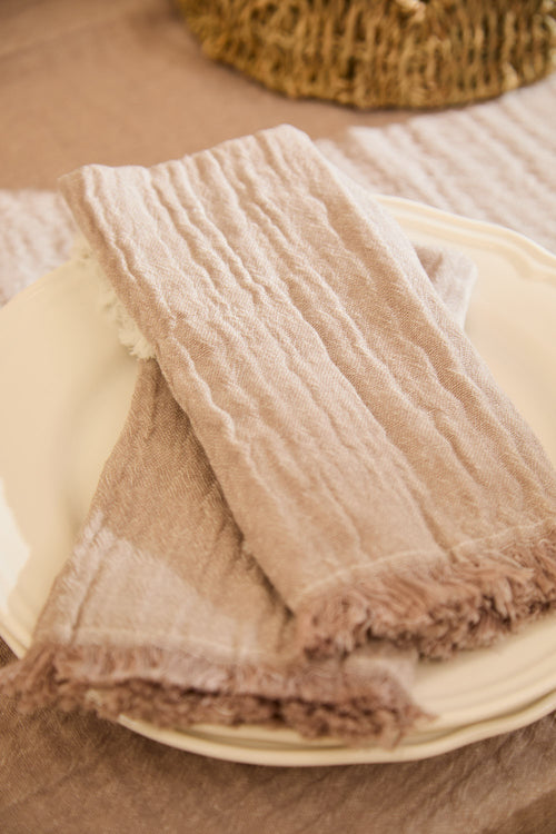 Calma House Servet (set van 2 stuks) Layer2 - Steenkleur - 45x45