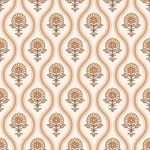 ESTAhome behang vintage bloemen bruin en beige - 50 x 900 cm - 131738