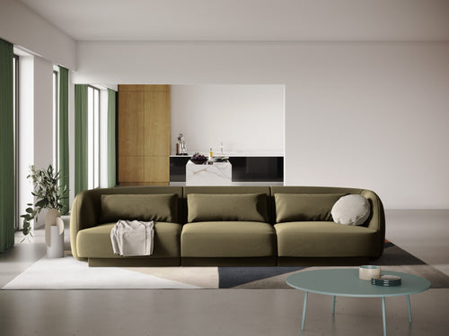 Cosmopolitan Design Bank Tulum 3-zits, flueel, groente - 90x255x70cm