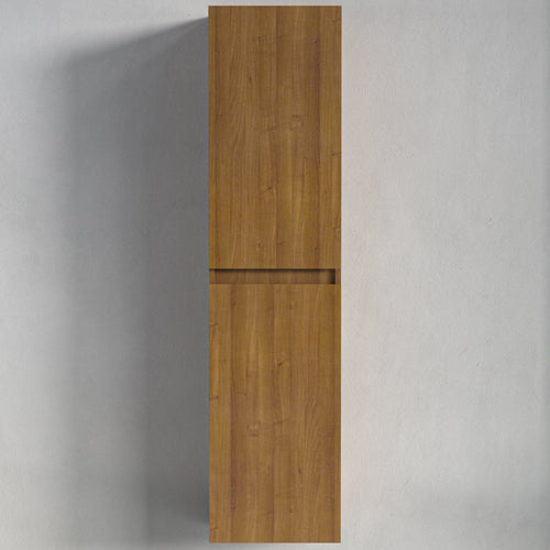 LOMAZOO badmeubelset Avalon - met hoge kast & zwarte wastafel - warm eiken - 60 cm