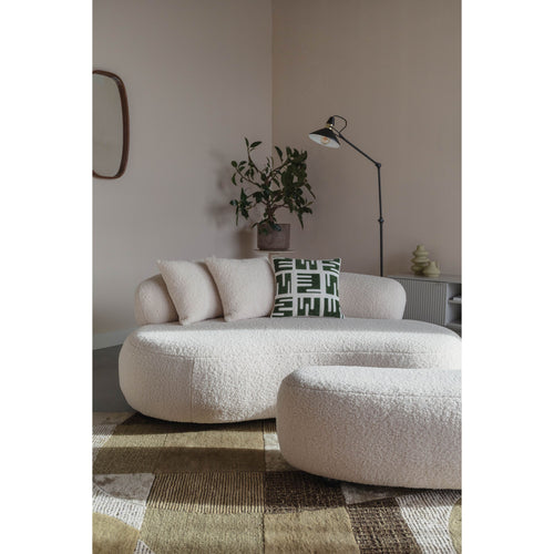 Housecraft Living Noxx Hocker Teddy stof Wit - vtwonen shop