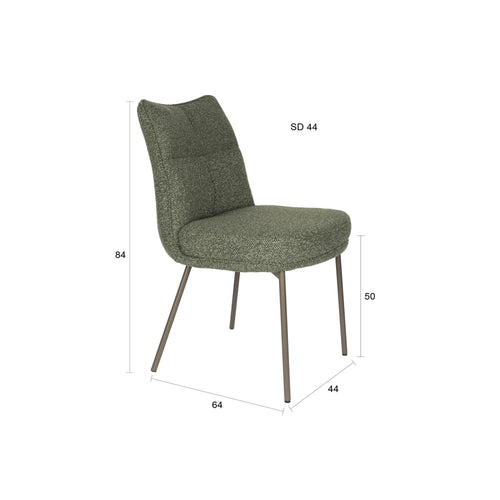 Housecraft Living Jacques Eetkamerstoelen Groen - Set van 2