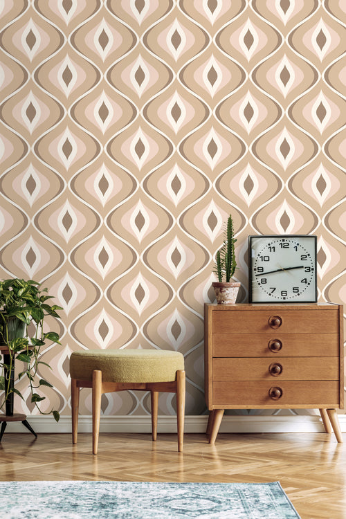 ESTAhome behang retro ornamenten beige en bruin - 50 x 900 cm - 130985 - vtwonen shop