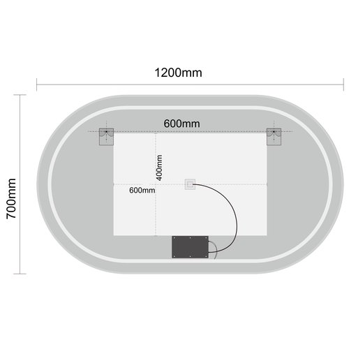 LOMAZOO badkamerspiegel Genua - met LED verlichting & spiegelverwarming - ovaal - 120 x 70 cm