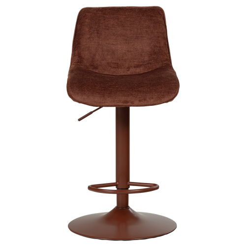WOOOD barstoel in hoogte verstelbaar Marten - Chenille - Kastanjebruin - 110x45x50