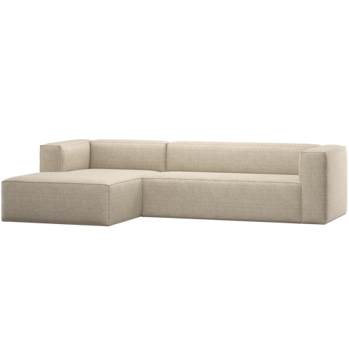 WOOOD hoekbank links Bean - Melange - Beige - 73x305x175