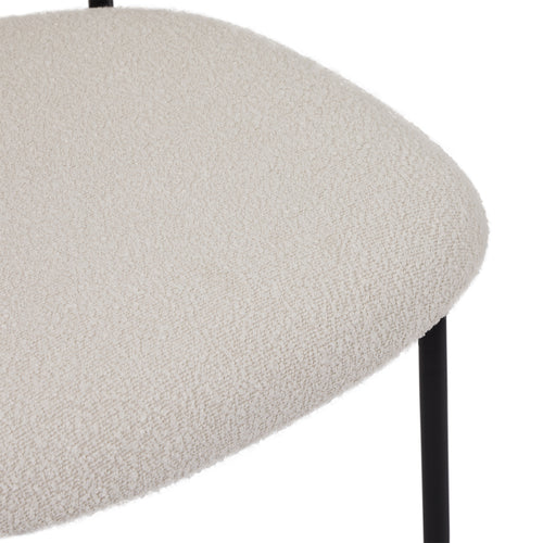 Furnhouse eetkamerstoel Diana - Crème wit - Stof (Bouclé) - Set van 6