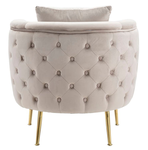 Mauro Ferretti fauteuil - 76x74x71 cm - grijs/goud