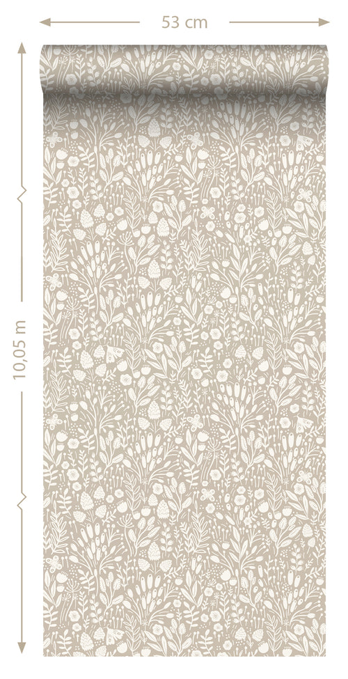 ESTAhome behang bloemetjes lichtbeige - 50 x 900 cm - 131253 - vtwonen shop