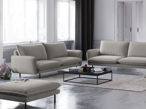 Cosmopolitan Design Poef Vienna structurele stof, lichtgrijs - 73x93x43cm