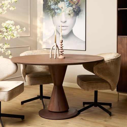 Starfurn  eettafel Lima - bruin - 150x150x76cm