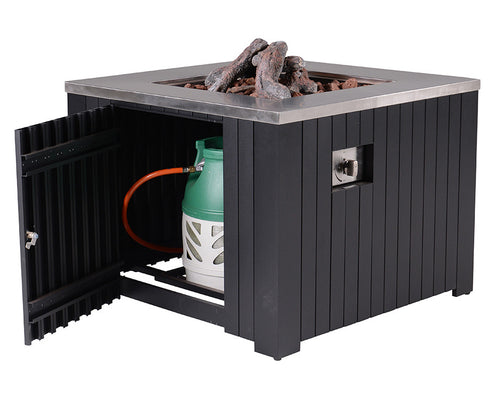 Cozy Living sfeerhaard Faro - carbon black - aluminium - 60x60 cm