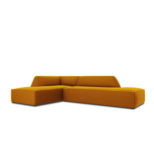 Cosmopolitan Design - Modulaire hoekbank links Siena 4-zits, flueel geel - 180x273x69cm