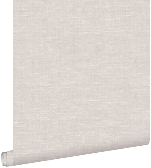 ESTAhome behang effen linnenstructuur vergrijsd bruin - 53 cm x 10.05 m - 148695