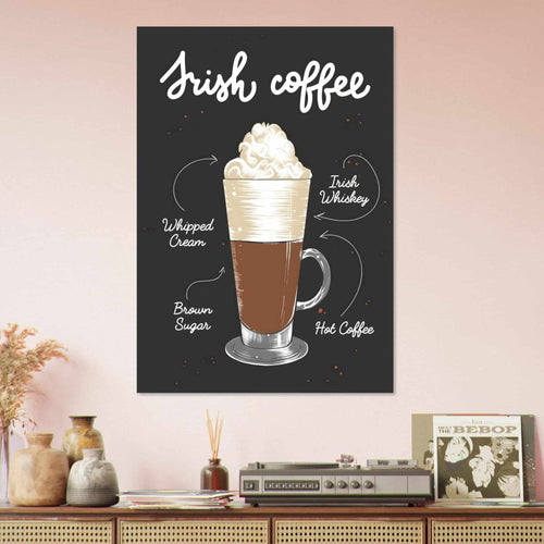 Artfulprints  Irish Coffee – Illustratie   Poster 50x70 cm