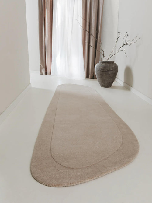 benuta wollen loper Shape - crème - 80x250 cm