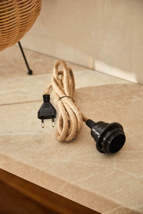 Calma House Jutekabel met E27-lampfitting en CE-stekker Cable - Naturel - E27 250