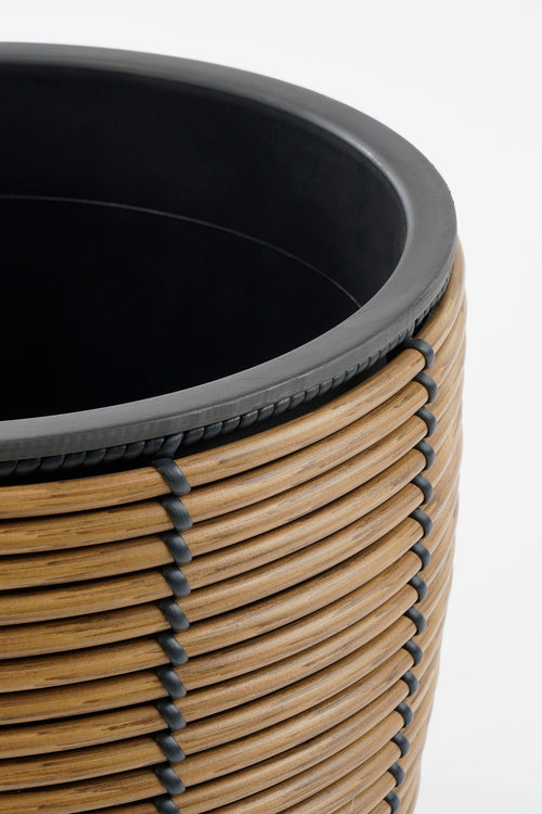 Mica Decorations Durban Bloempot Buiten - Set van 3 - H36 x Ø40 cm - Gerecycled Plastic - Bruin - vtwonen shop