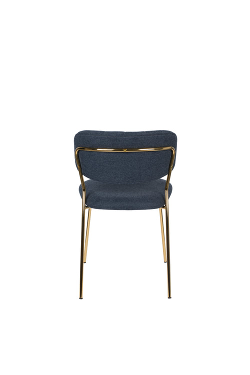 Housecraft Living Jolien Eetkamerstoelen Goud/ Donkerblauw - Set van 2 - vtwonen shop