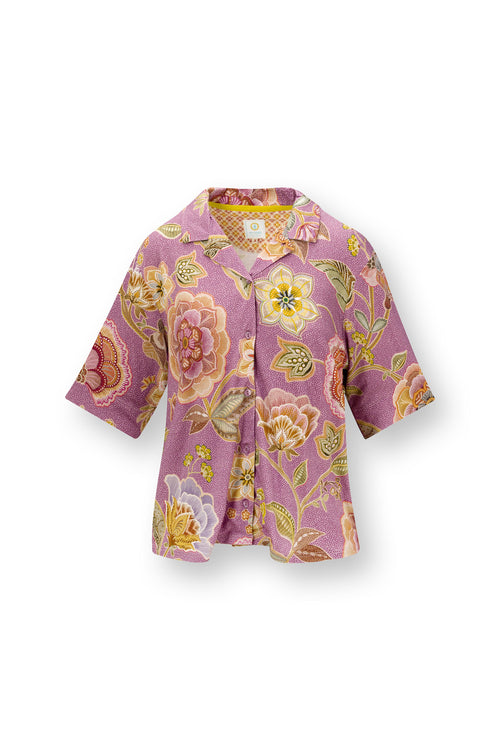 Pip Studio - Flora Pyjama Shirt - Dames - Matata - Lila - XXL - vtwonen shop