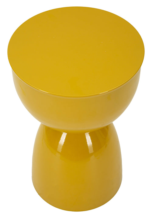 Mauro Ferretti Bijzettafel - ø31x46 cm - Glanzend mosterd
