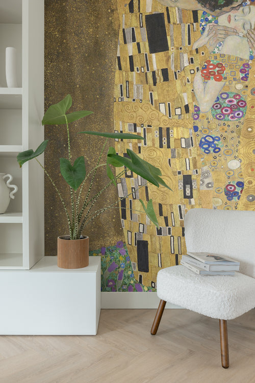 Sanders & Sanders fotobehang De Kus van Gustav Klimt bruin - 250 x 279 cm - 950045