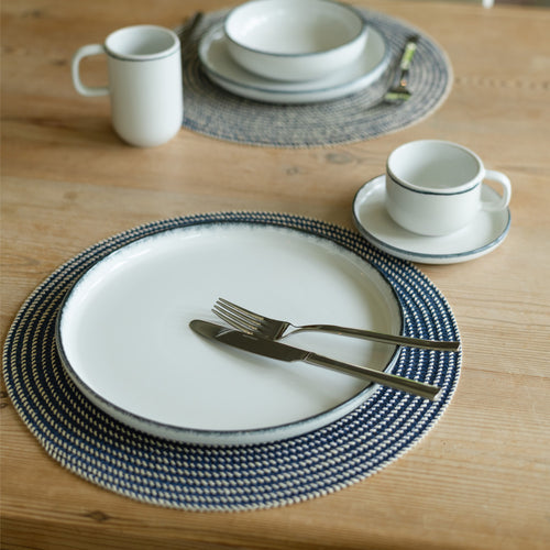 Salt & Pepper - Placemat 36cm geweven blauw Tabletop - Set van 4