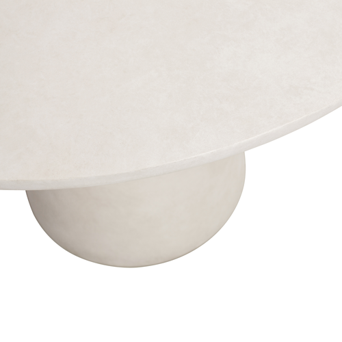 WOOOD eettafel rond Damon - Fiber Clay - Wit - 76x100x10 - vtwonen shop