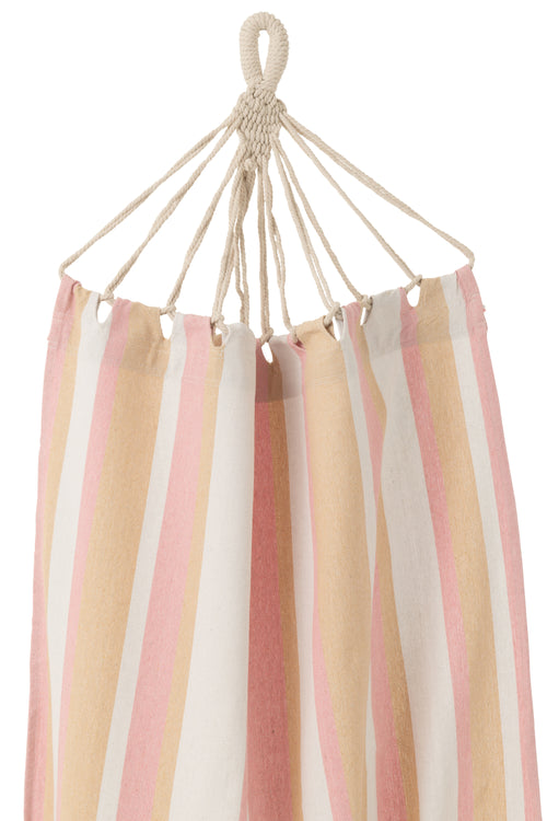 J-Line hangmat Strepen - katoen/polyester - wit/beige/lichtroze - vtwonen shop