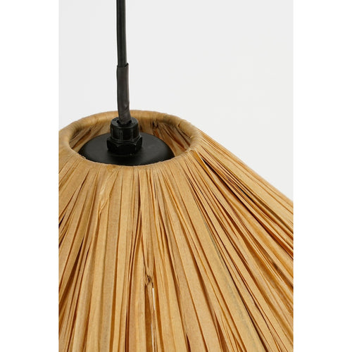 Mica Decorations Elisa Hanglamp - H24 x Ø40 cm - Raffia - Lichtbruin