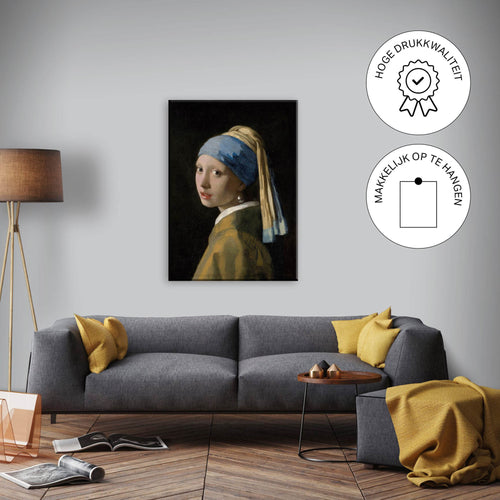 Art for the Home Canvas met handgeschilderde details - Marble effect - 70x50cm