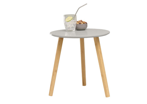 Lisomme Esma houten bijzettafel grijs - Ø 40 cm - vtwonen shop