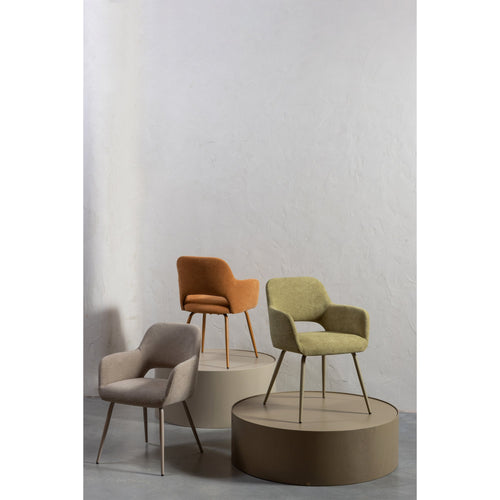 WOOOD eetkamerstoelen Jenny - Polyester - Sage - Set van 2