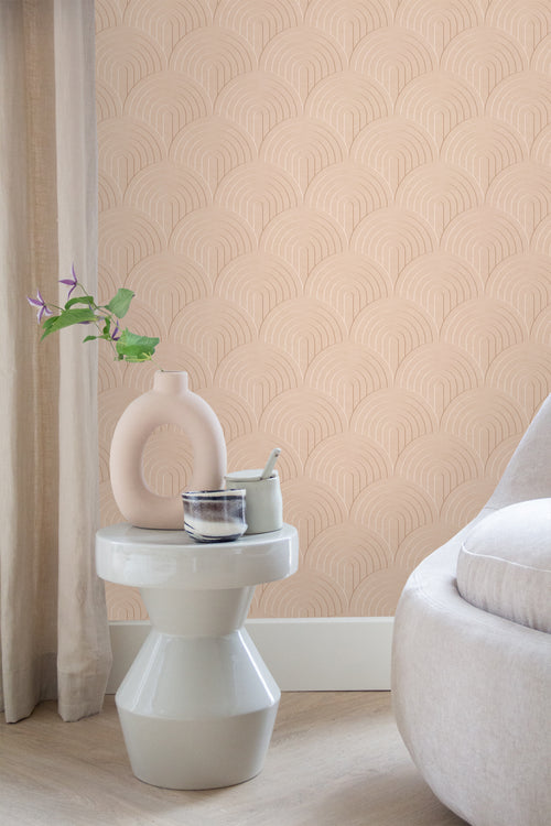 ESTAhome behang 3D-motief perzik roze - 50 x 900 cm - 131109 - vtwonen shop