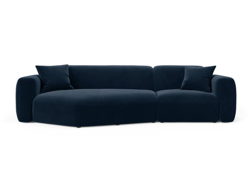 Cosmopolitan Design Modulaire hoekbank links Strino 3-zits, flueel koningsblauw - 136x308x78cm