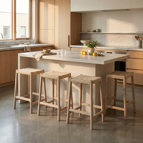 Furnhouse barkruk Ida - Witte olie - Set van 3